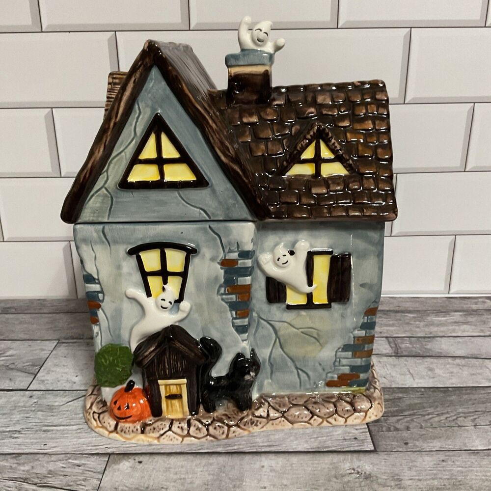 Corner Ruby Halloween Haunted House Cookie Jar